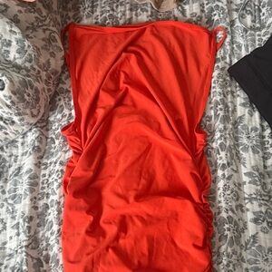 Aritzia Bright Orange Midi Dress